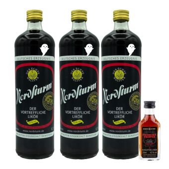 Nordsturm Kräuterlikör. Magenlikör 0,7l 35% Vol. 3er Pack + Edition Mini Eine Nordsturm Magenlikör 0,7l 35% Vol. 3er Pack inkl individuelle Probeflasche Probierflasche als Geschenk zu jeder Bestellung 