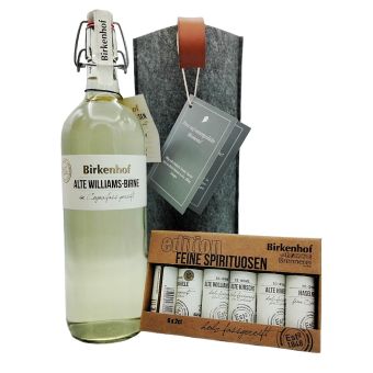 Birkenhof Alte Williamsbirne mit Tasting-Set in Filztasche 