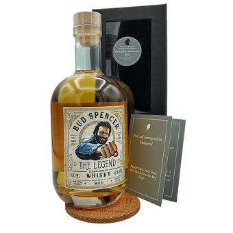 Bud Spencer Whisky mild Geschenkset mit Korkuntersetzer 