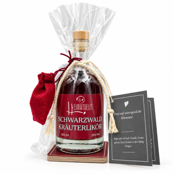 Heimatgeist Schwarzwald Kräuterlikör – Geschenkset mit Zubehör 