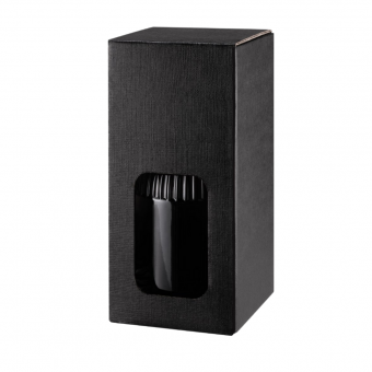 GESCHENKKARTON SCHWARZ MIT FENSTER MAXI 