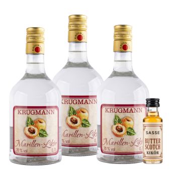 Krugmann Marillenlikör 3 x 0,7 l 20% Vol. inkl Probeflasche 