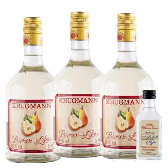 Krugmann Birnenlikör 3 x 0,7l 20% Vol. inkl Probeflasche 