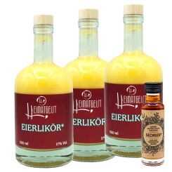 Heimatgeist Schwarzwald Eierlikör 3er-Set mit Sasse Butterscotch-Miniatur 