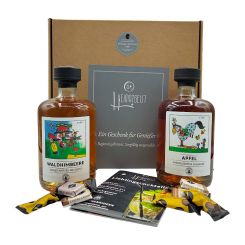 Apfelbrand & Waldhimbeergeist im Geschenkkarton 2 Spirituosen 0,50 l/Fl., 42%-Vol. 