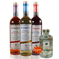Campiello 3er Set inkl kostenlose Zugabe 200ml Merlin Gin 