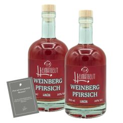 Premium Weinbergpfirsichlikör Geschenkbox – 2x 500ml, 20% vol. 