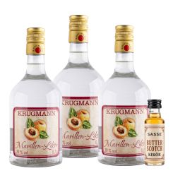 Krugmann Marillenlikör 3 x 0,7 l 20% Vol. inkl Probeflasche 