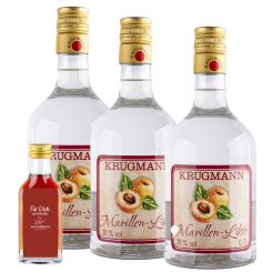 Krugmann Marillenlikör 3 x 0,7 l 20% Vol. inkl Probeflasche 