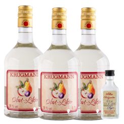 Krugmann Obstlikör 3×0,7L mit Gratis-Miniatur Alter Obstgarten 