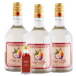 Krugmann Obstlikör 3er Pack 0,7 l 20% Vol. inkl Probeflasche 