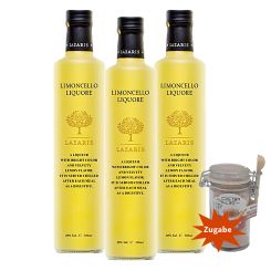 Limoncello Liqueur 30% Vol. 3x 500ml Flasche inkl kostenlose Zugabe griechisches Gewürz 