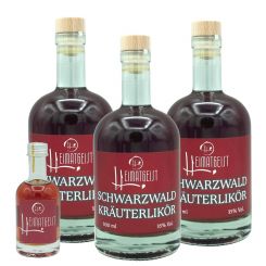 Schwarzwald Kräuterlikör 500ml, 35%vol. 3er + miniatur Probeflasche 